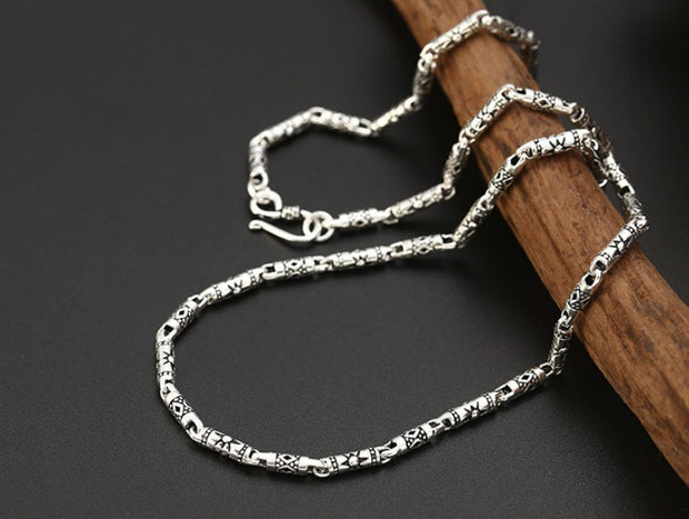 Handmade Round Ring Bamboo Knot Long Necklace