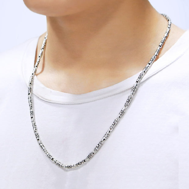 Handmade Round Ring Bamboo Knot Long Necklace