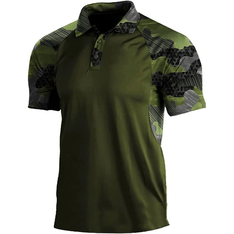 Polo Shirt Lapel Zipper Short-sleeved T-shirt Men Douson Odeh