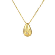 Glossy Water Drop 26 English Letter Pendant Copper-plated Gold Simple Pendant Female