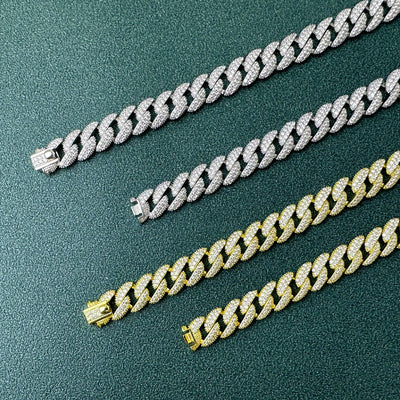 European And American Full Diamond Cuban Link Chain