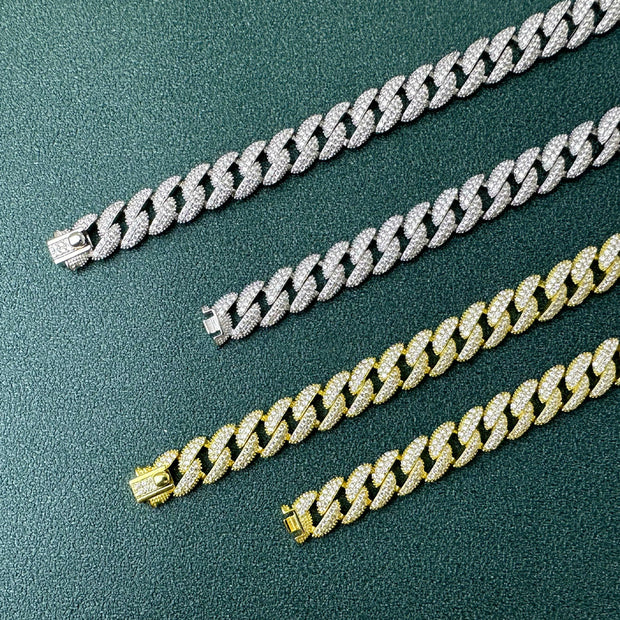 European And American Full Diamond Cuban Link Chain