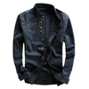 European And American Style Men's Clothing Stand Collar Buried Clip Casual Shirt