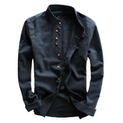 European And American Style Men's Clothing Stand Collar Buried Clip Casual Shirt