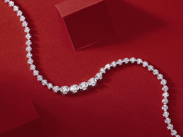 In The Name Of Light Luxurious Fashion Diamond Pendant Necklace Set With Mosan Diamond Silver Ornaments