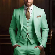 Men's High-grade Gentleman Temperament Slim Suit Three-piece Suit