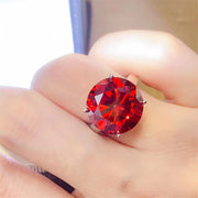 10 Karat Pigeon Blood Red Moissanite Ring European And American Micro-inlaid