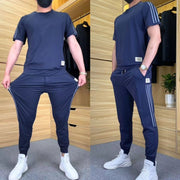 Men's Trend Loose And High-elastic Ice Silk Leisure Suit