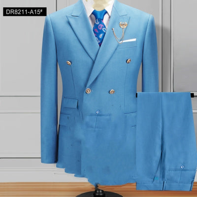 Plus Size Double Breasted Suit Men's Two-piece Suit