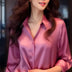 Professional Retro Unique Chic Purple Blouse Women Tops Douson Odeh