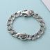 Sterling Silver Ornament Men's Trendy Rotating Skull Retro Fashion Tang Grass Pattern Bracelet