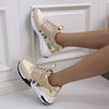Lace Up Sneakers Wedge Flat Casual Walking Running Shoes For Women