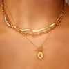 Gold Retro Round Brand Pure Jewelry Necklace