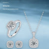 Korean Style Asterism Moissanite Ring Necklace Suit