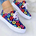 Lace-up Flats Shoes Print Canvas Fashion Walking Sneakers Women Douson Odeh