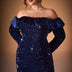 Off-the-shoulder Sequin Evening Gown For Proms