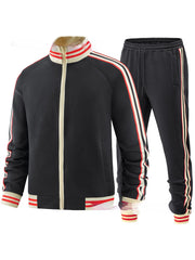 Men's Casual Sports Suit Color Matching Two-piece Set
