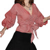 Big Bow Decorative Shirt Plaid Strap European And American