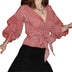 Big Bow Decorative Shirt Plaid Strap European And American