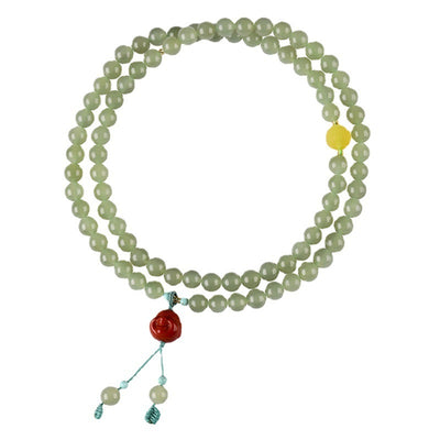 Pale Blue Hetian Jade Bracelet 6mm Three Circle Female