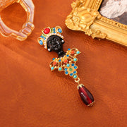 Egyptian-shaped Colored Glaze Brooch Ethnic Style Jewelry