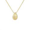 Glossy Water Drop 26 English Letter Pendant Copper-plated Gold Simple Pendant Female