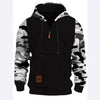 Stitching Hooded Men's Fashion Camouflage American Vintage Zipper Sweater
