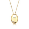 First Encounter - A Fashionable And Trendy Diamond Pendant Necklace Set With Moissanite S925 Sterling Silver And Gold Plating