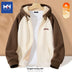 New Contrast Color Women's Clothing Winter Fleece-lined Casual Cardigan Coat Outerwear Women Douson Odeh