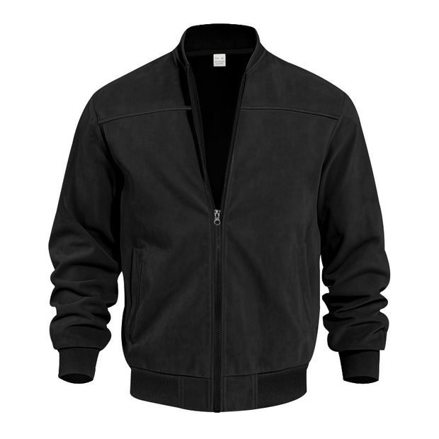 Men's Casual Plus Size Suede Zipper Men's Jacket