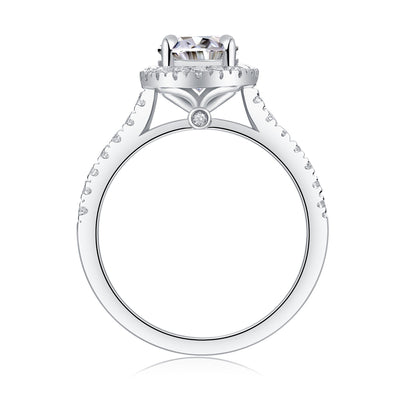 Audrey Large Diamond Ring Luxury Fashion Set Moissanite Silver Ring