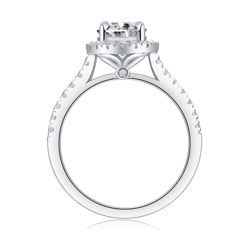 Audrey Large Diamond Ring Luxury Fashion Set Moissanite Silver Ring