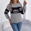 Halloween Pumpkin Pullover Sweater Fashion Long Sleeve Knitted Tops For Women Clothing