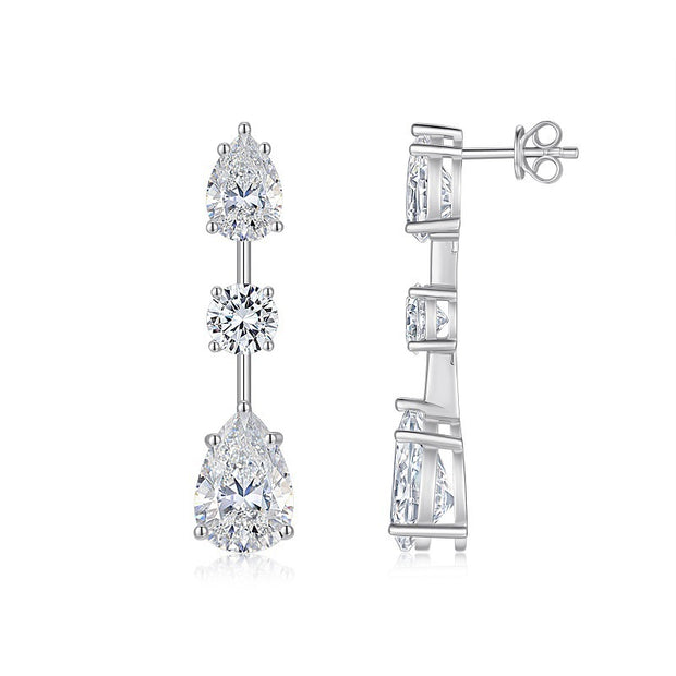 Light Luxury Long Earrings 925 Sterling Silver Moissanite
