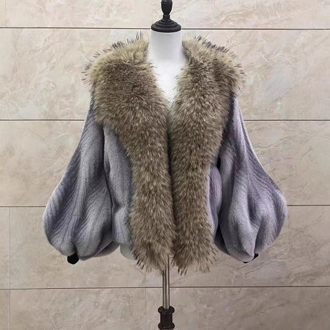 Mid-length Mink-like Wool Leopard Print Coat