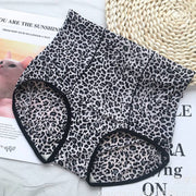 Belly Contracting Hip Lifting Sexy Seamless Leopard Print High Waist Soft Breathable Underwear For Women