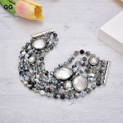 Round Agate Stone Women's Bracelet