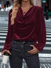 Women's Pile Collar Long Sleeve Top