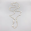 Hand-woven Freshwater White Pearl Necklace Baroque Style Long