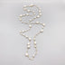 Hand-woven Freshwater White Pearl Necklace Baroque Style Long