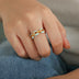 Niche Personalized Cold Style Geometric Dripping Titanium Steel Gold-plated Ring
