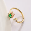 Copper Plating 18K Gold Zircon Rabbit Geometric Ring