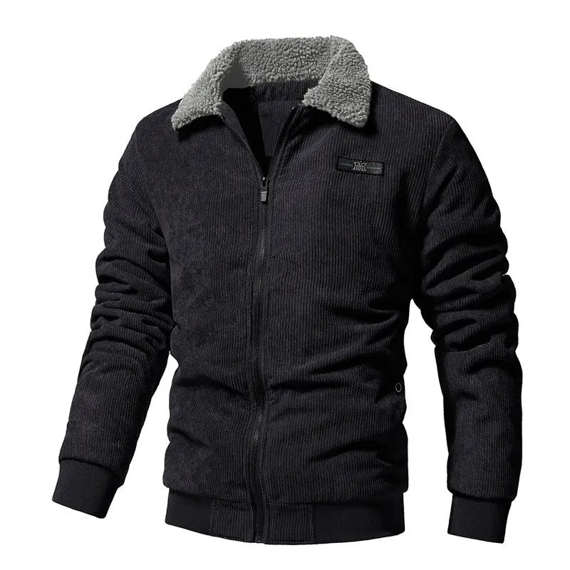 Corduroy Jacket Padded Lapel Coat Men Douson Odeh
