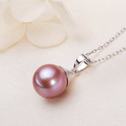 Single Silver Necklace Pearl Pendant