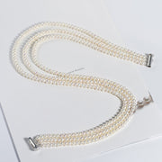 Freshwater Pearl Necklace Three Layer Design