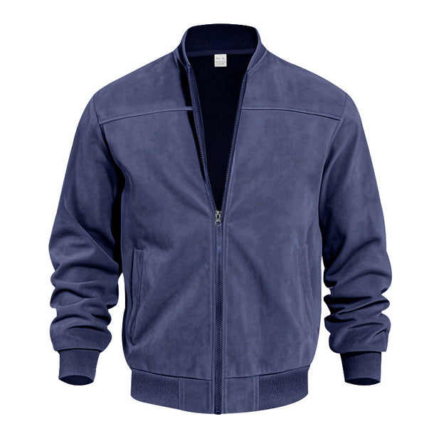 Men's Casual Plus Size Suede Zipper Men's Jacket