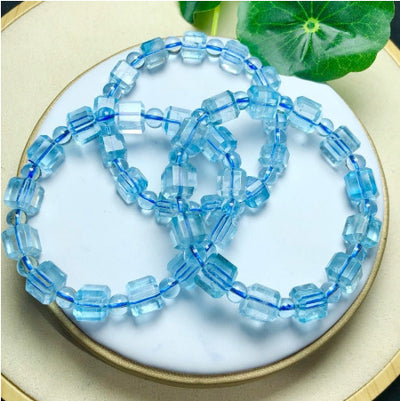 Rough Stone Polished Cube Sugar Crystal Bracelet Unisex