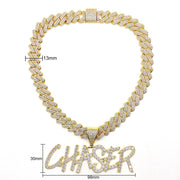 European And American Hip-hop Letters Custom Necklace Stitching Pendant