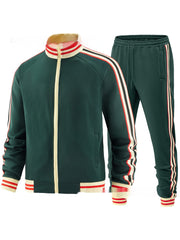 Men's Casual Sports Suit Color Matching Two-piece Set