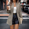 Fashion Lady Houndstooth Front Cardigan Jacket